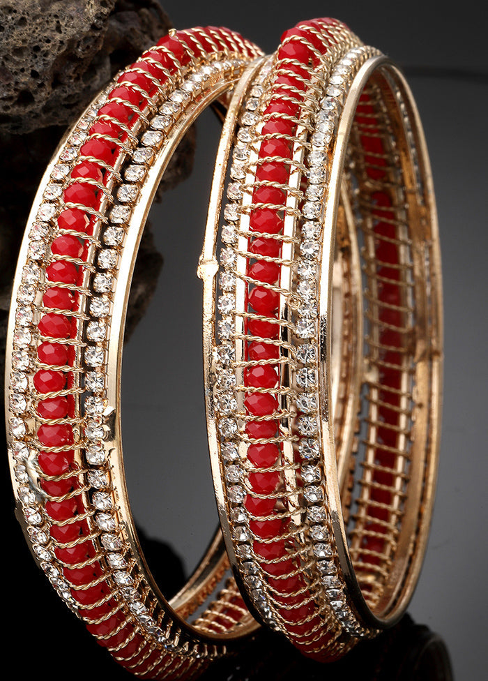 Red Alloy Glossy Bangles