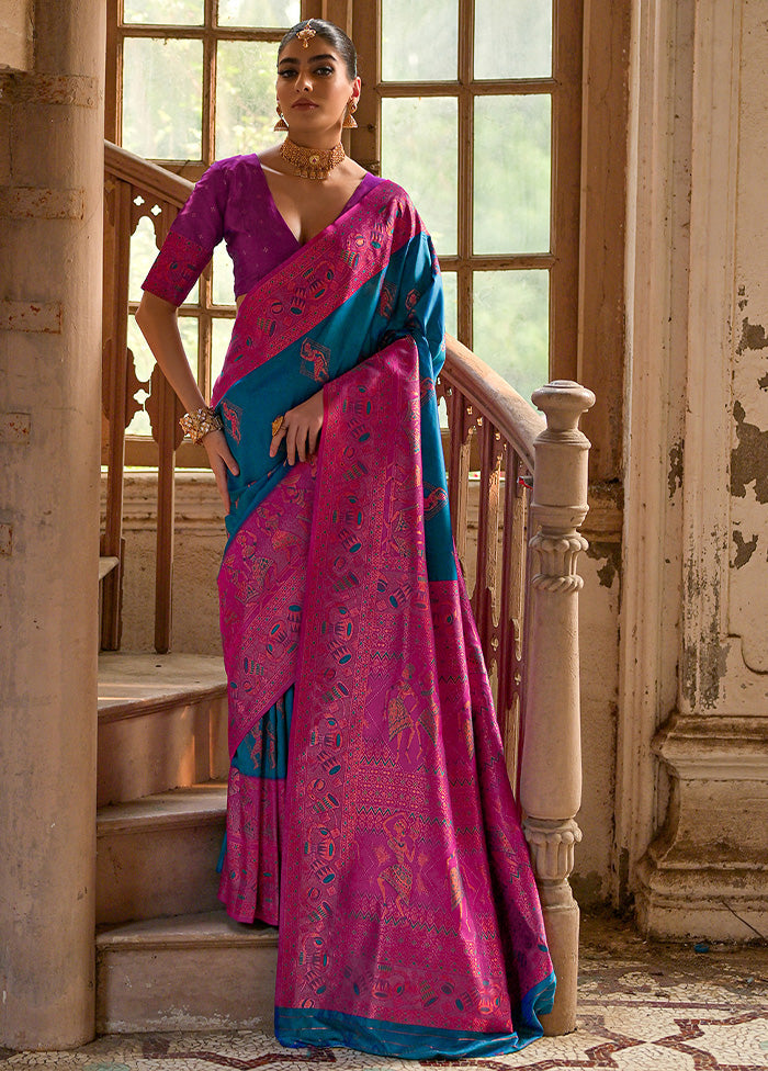 Firoza Banarasi Silk Saree With Blouse Piece