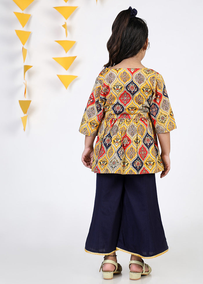 2 Pc Multicolor Cotton Jumpsuit With Jacket - Indian Silk House Agencies