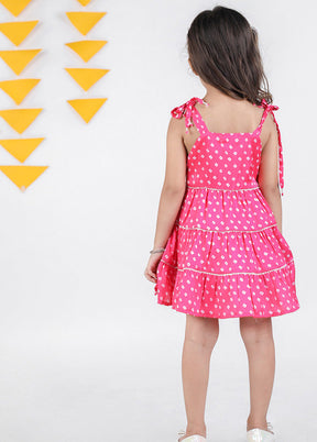 Pink Cotton Frock - Indian Silk House Agencies