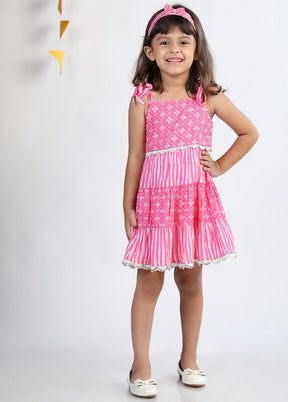 Pink Cotton Frock - Indian Silk House Agencies