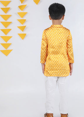 2 Pc Golden Cotton Kurta Pajama - Indian Silk House Agencies