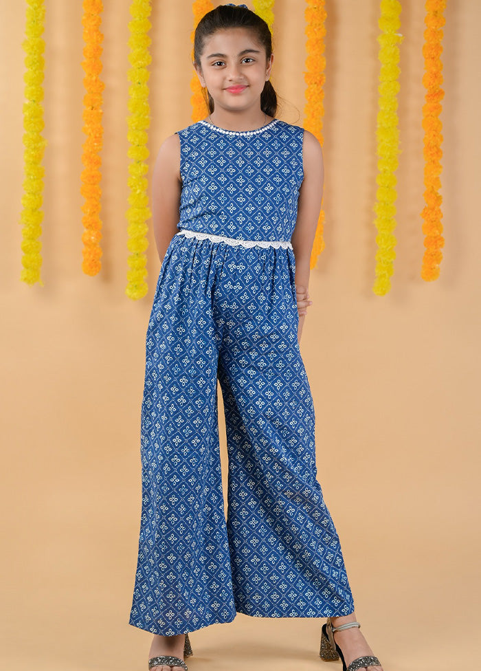 Blue Cotton Jumpsuit - Indian Silk House Agencies