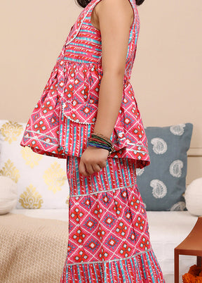 Pink Cotton Ethnic Wear Set