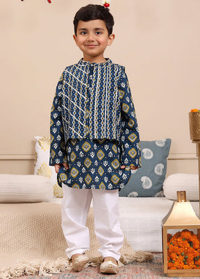 Blue Cotton Ethnic Wear Set