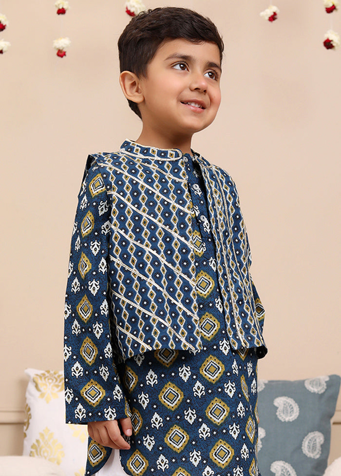 Blue Cotton Ethnic Wear Set