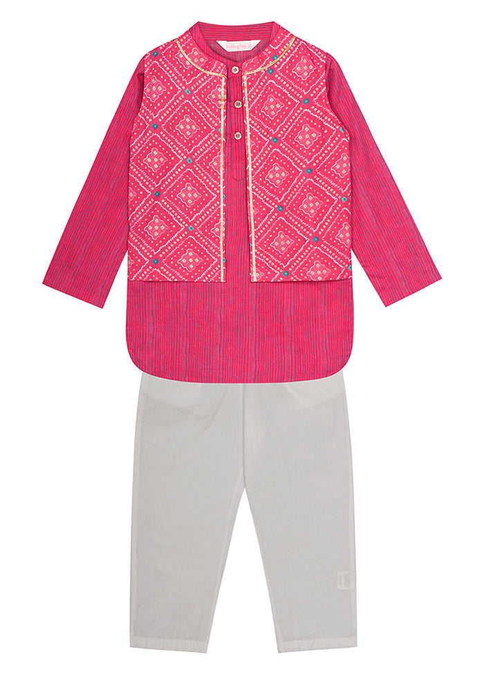 Pink Cotton Ethnic Wear Set