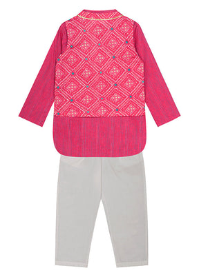 Pink Cotton Ethnic Wear Set