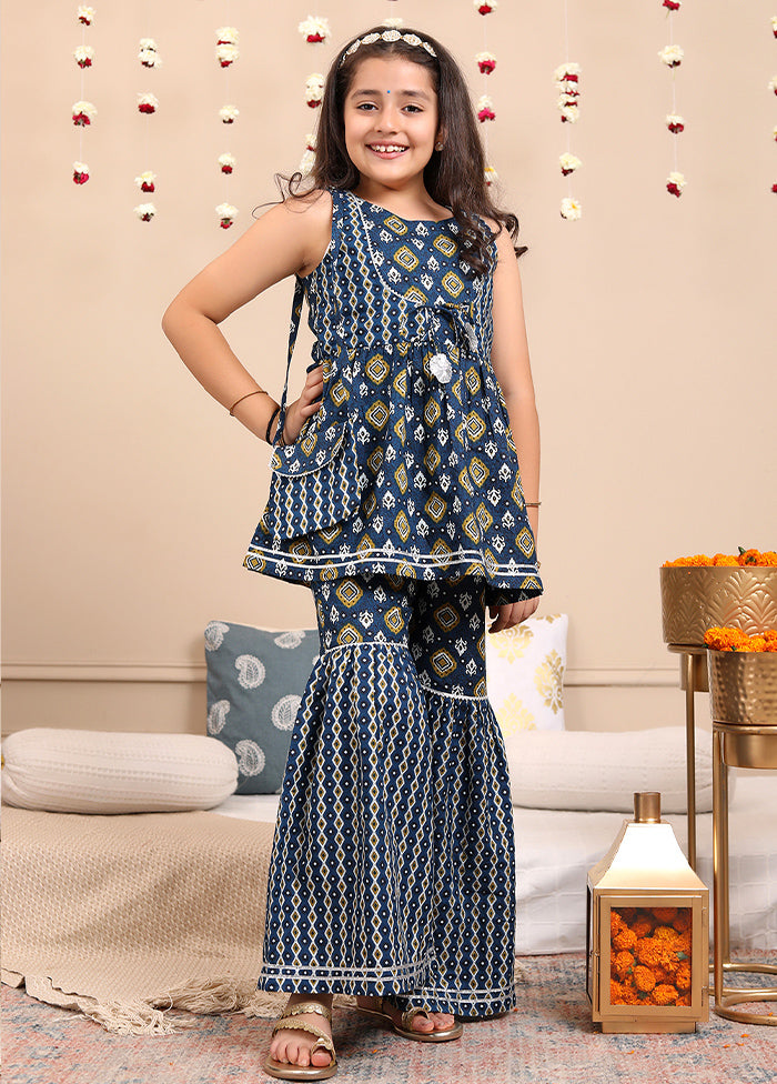 Blue Cotton Ethnic Wear Set