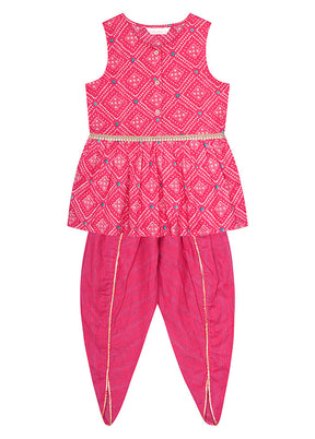 Pink Cotton Ethnic Wear Set