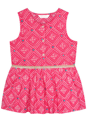 Pink Cotton Ethnic Wear Set