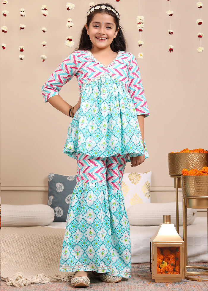 Blue Cotton Ethnic Wear Set