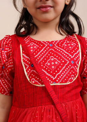 Red Cotton Ethnic Wear Set