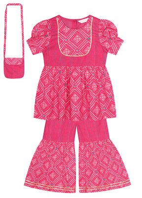 Pink Cotton Ethnic Wear Set