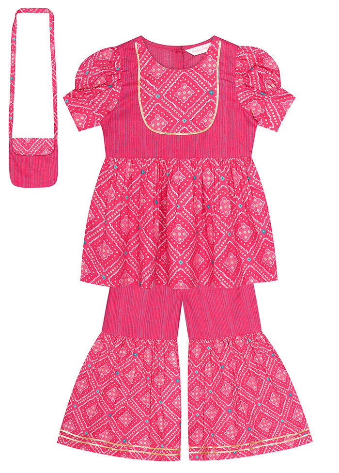 Pink Cotton Ethnic Wear Set