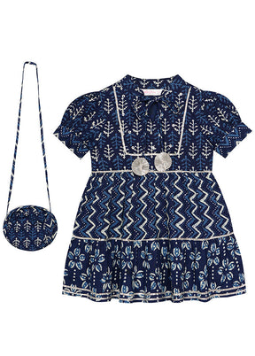 Blue Cotton Indian Dress