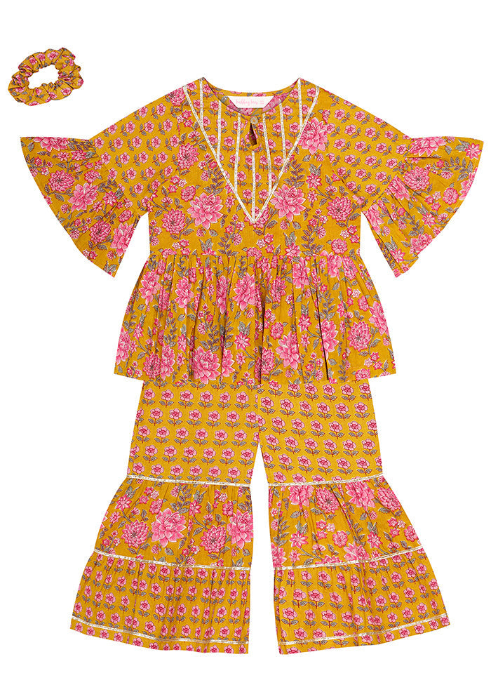 Yellow Cotton Ethnic Wear Set