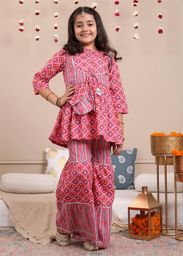 Pink Cotton Ethnic Wear Set