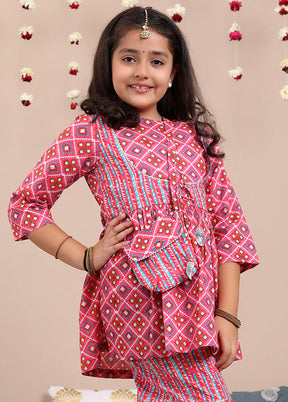 Pink Cotton Ethnic Wear Set