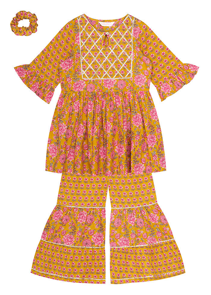 Yellow Cotton Ethnic Wear Set