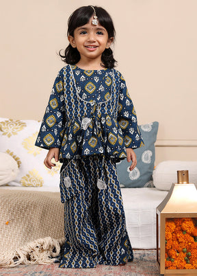 Blue Cotton Ethnic Wear Set