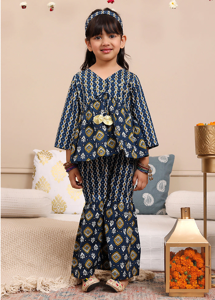 Blue Cotton Ethnic Wear Set