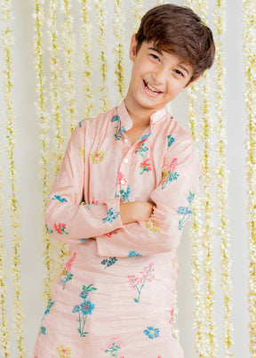 Pink Silk Kurta Pajama Set For Boys - Indian Silk House Agencies