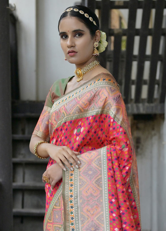 Rani Dupion Silk Saree With Blouse Piece