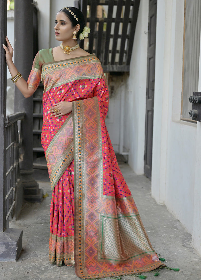 Rani Dupion Silk Saree With Blouse Piece