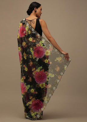 Black Organza Saree With Blouse Piece - Indian Silk House Agencies