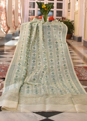 Bengal Kantha Embroidery Handloom Tussar Silk Dupatta