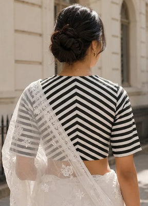 White High Neck Designer Blouse