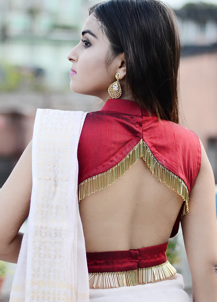 Maroon Silk Designer Blouse - Indian Silk House Agencies