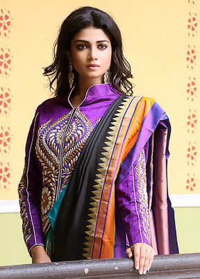 Blue Silk Designer Blouse - Indian Silk House Agencies