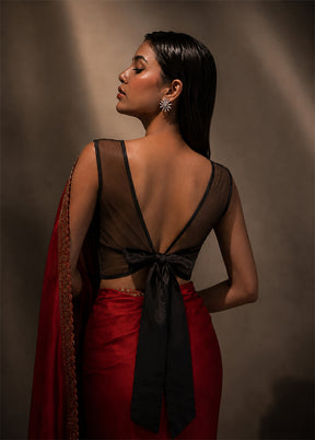 Black Sweetheart Neck Designer Blouse