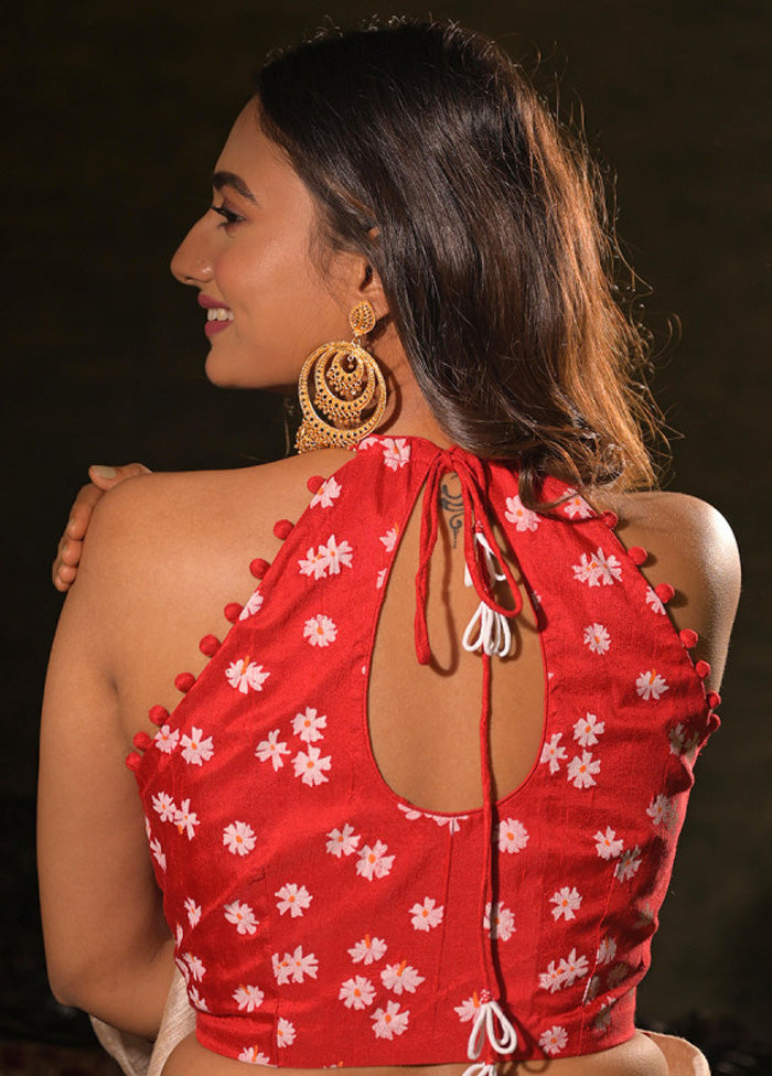 Red Silk Designer Blouse - Indian Silk House Agencies