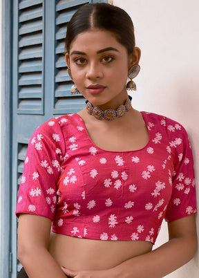 Pink Silk Designer Blouse - Indian Silk House Agencies