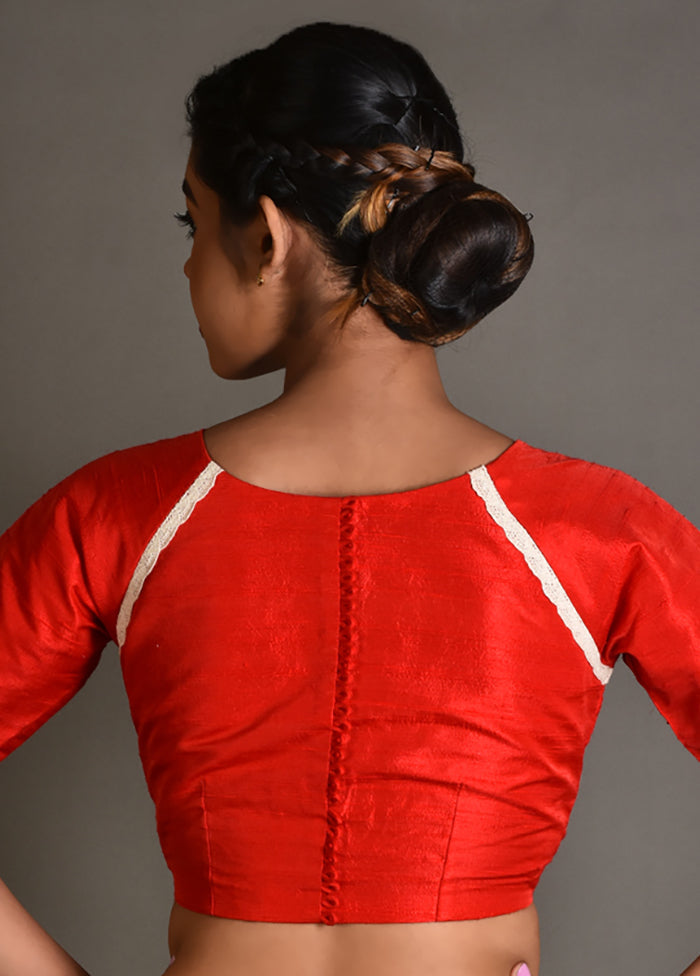 Red Silk Designer Blouse - Indian Silk House Agencies