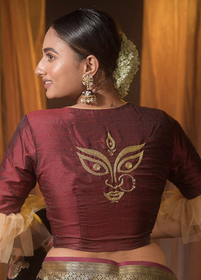 Maroon Silk Designer Blouse - Indian Silk House Agencies