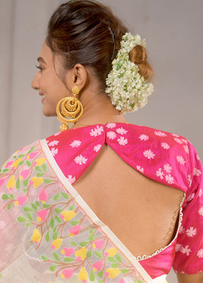 Pink Silk Designer Blouse - Indian Silk House Agencies