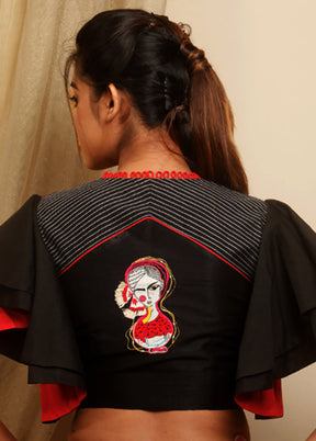 Black Silk Designer Blouse - Indian Silk House Agencies