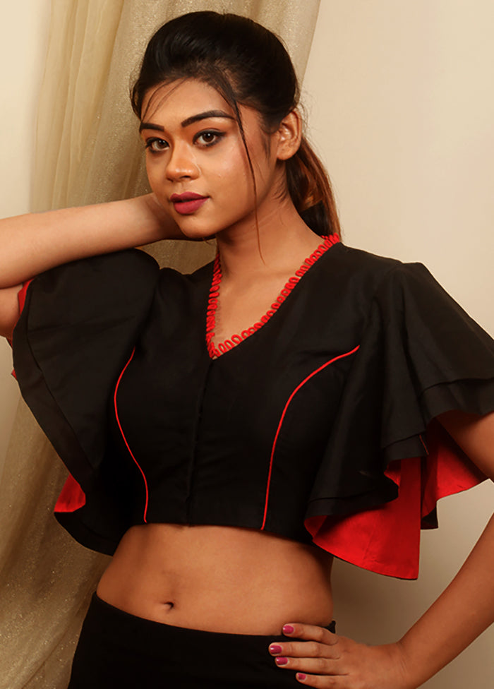 Black Silk Designer Blouse - Indian Silk House Agencies