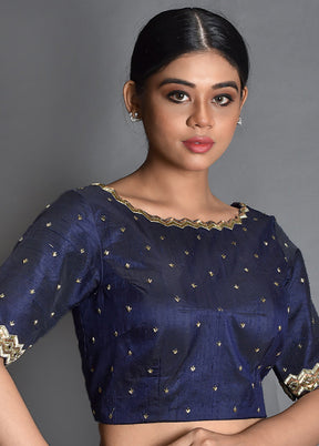 Blue Silk Designer Blouse - Indian Silk House Agencies