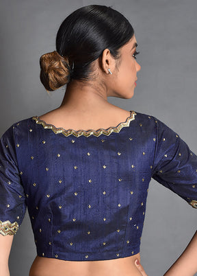 Blue Silk Designer Blouse - Indian Silk House Agencies