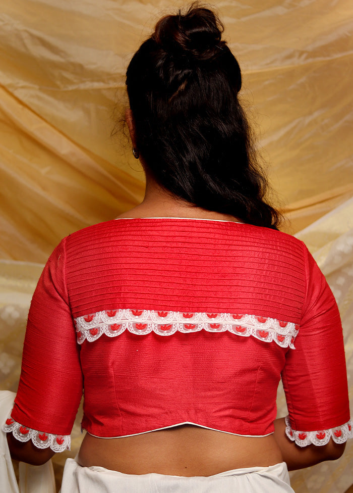 Red Silk Designer Blouse - Indian Silk House Agencies