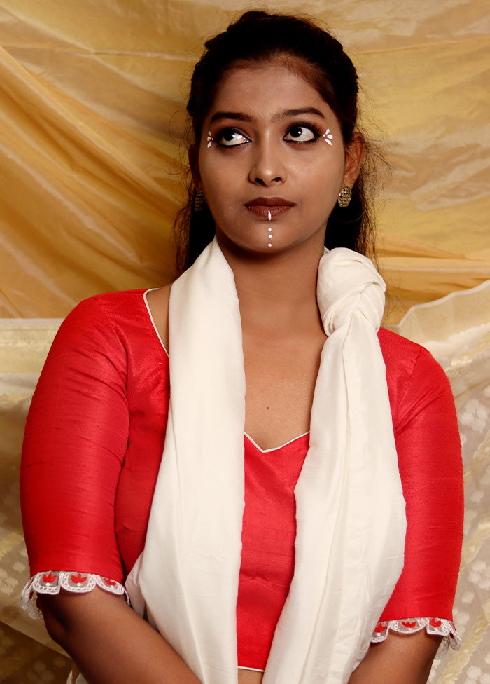 Red Silk Designer Blouse - Indian Silk House Agencies