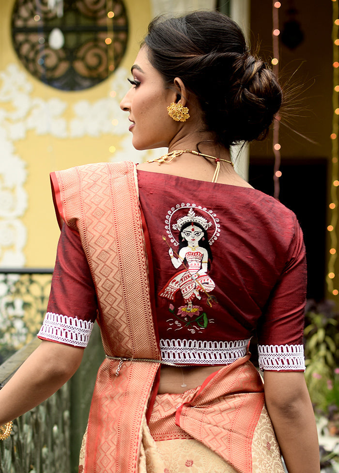 Maroon Silk Designer Blouse - Indian Silk House Agencies