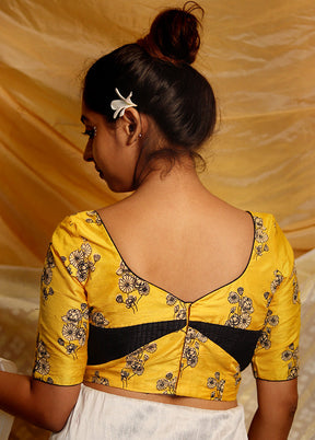 Yellow Silk Designer Blouse - Indian Silk House Agencies