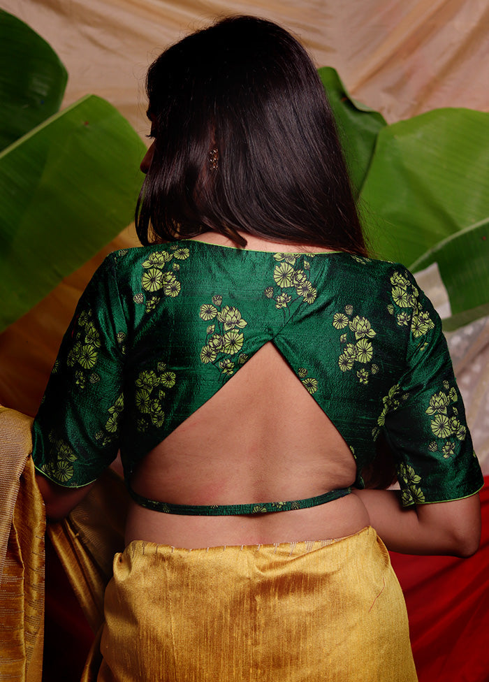 Green Silk Designer Blouse - Indian Silk House Agencies