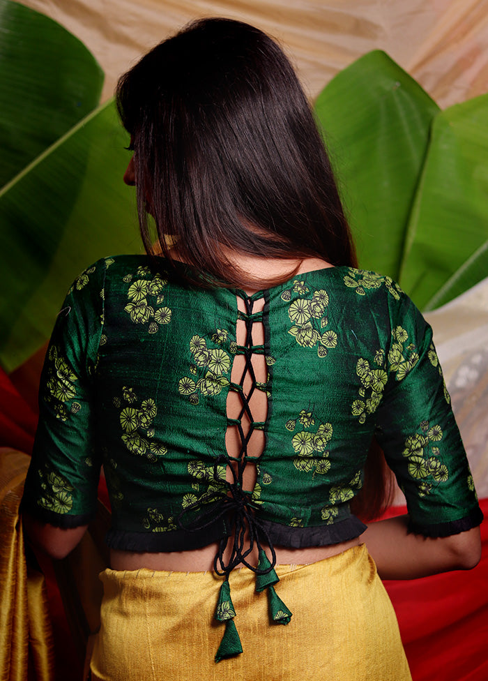 Green Silk Designer Blouse - Indian Silk House Agencies